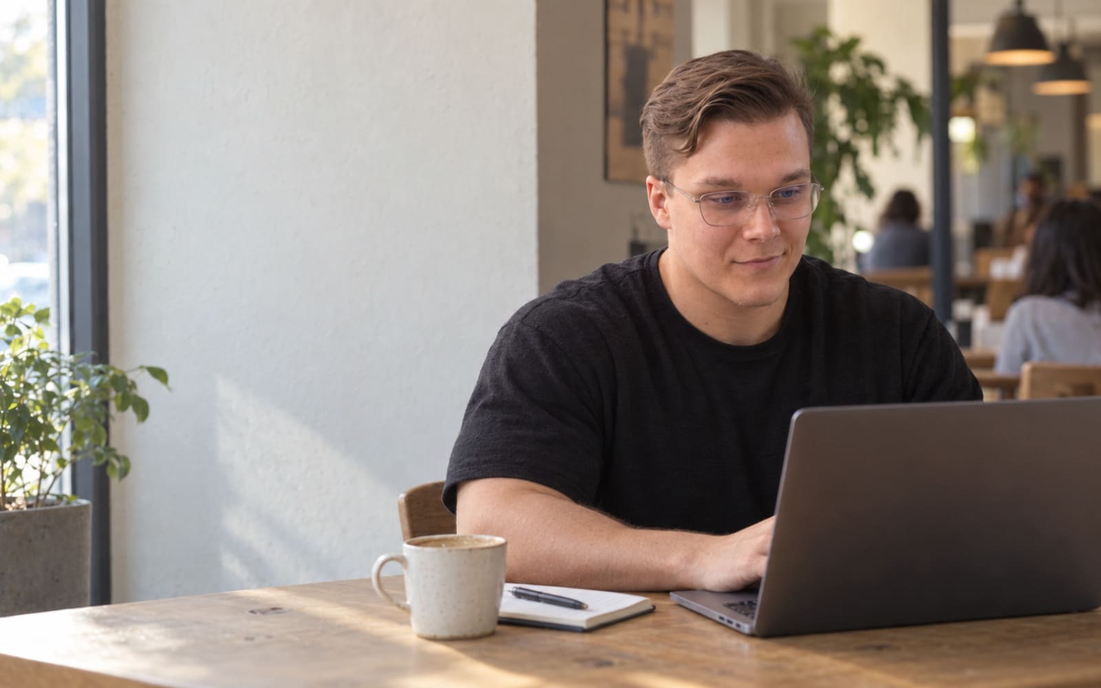 Konstantin Senatov working on a website
