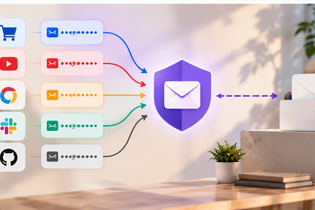 Email aliases separating a real inbox from online accounts
