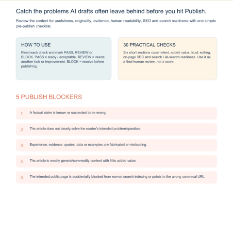 Human-First SEO Content Checklist 2026