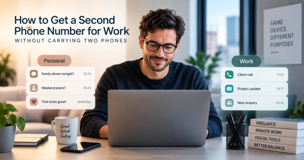 Freelancer separating personal and work communication on one device